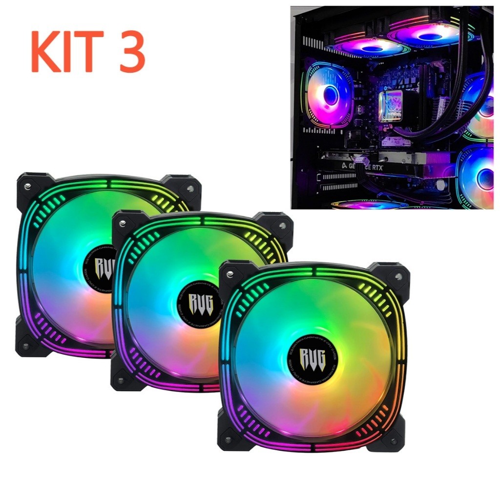 Cooler G-VR336 Fan RGB CPU 12V, 1500 RPM, Suporte 