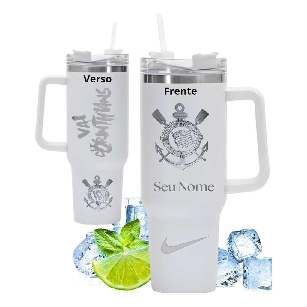 Copo 1200ml Corinthians Personalizado Frente E Ver