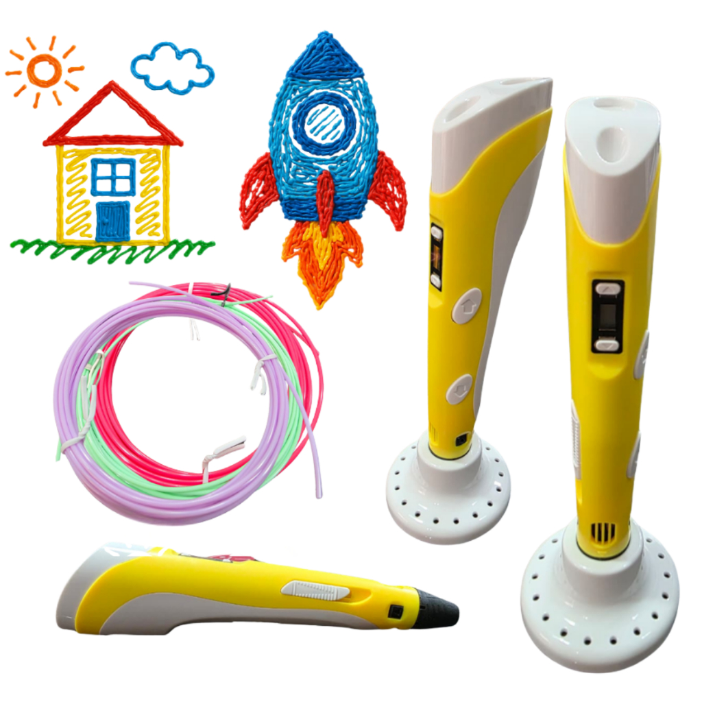 Caneta 3d Impressora Infantil Com Refil Coloridos 