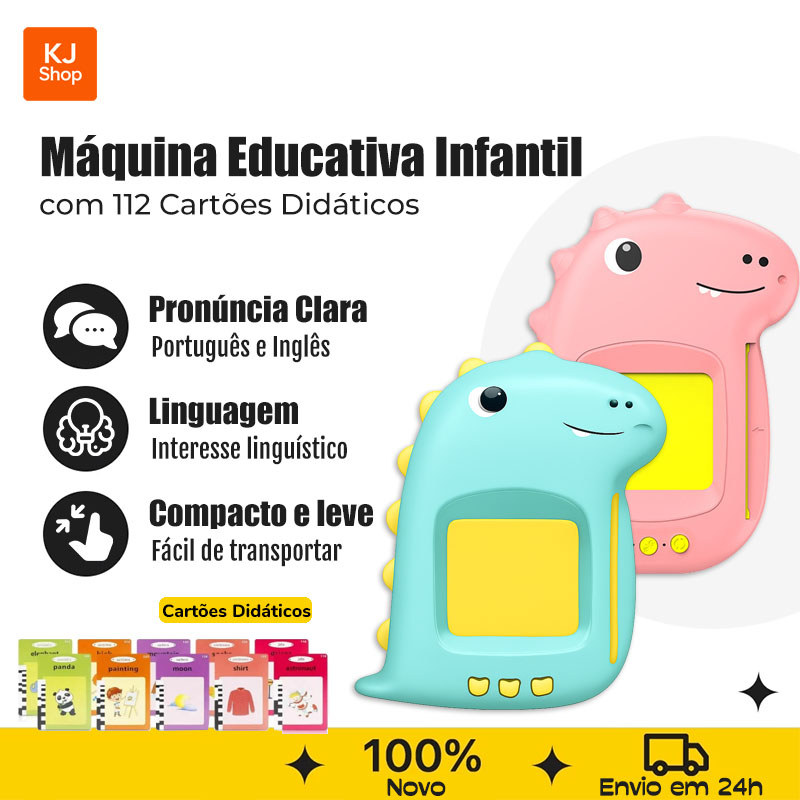 Máquina Educativa Infantil Bilíngue com 112 Cart