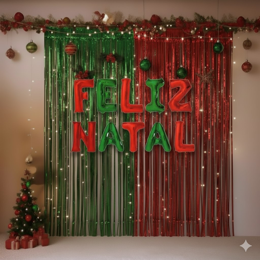 Kit Feliz Natal 2 Cores Balões Metalizados + 2 Co