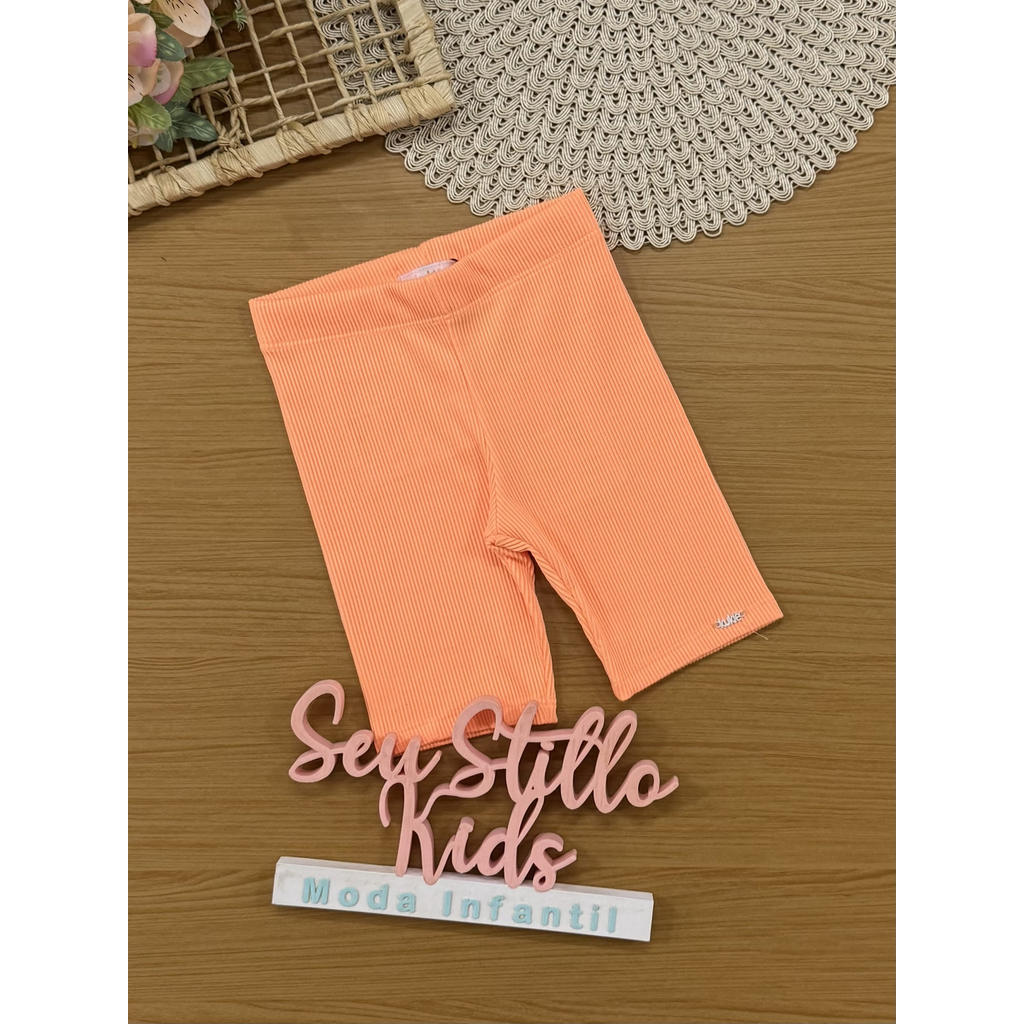 Shorts Infantil Kukiê Verão Ciclista Laranja