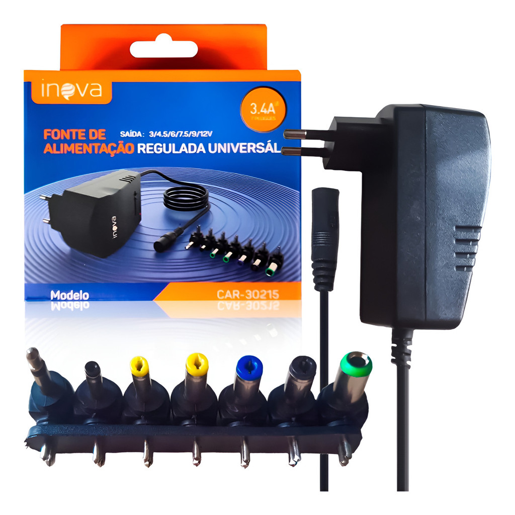 Fonte Carregador Universal 3v 4.5v 6v 7.5v 9v 12v 
