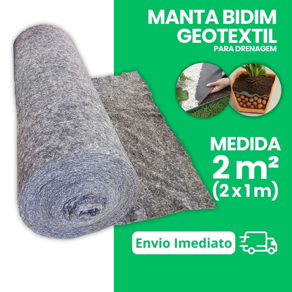 Manta Geotextil Bidim para Drenagem 2m2 Para Vasos