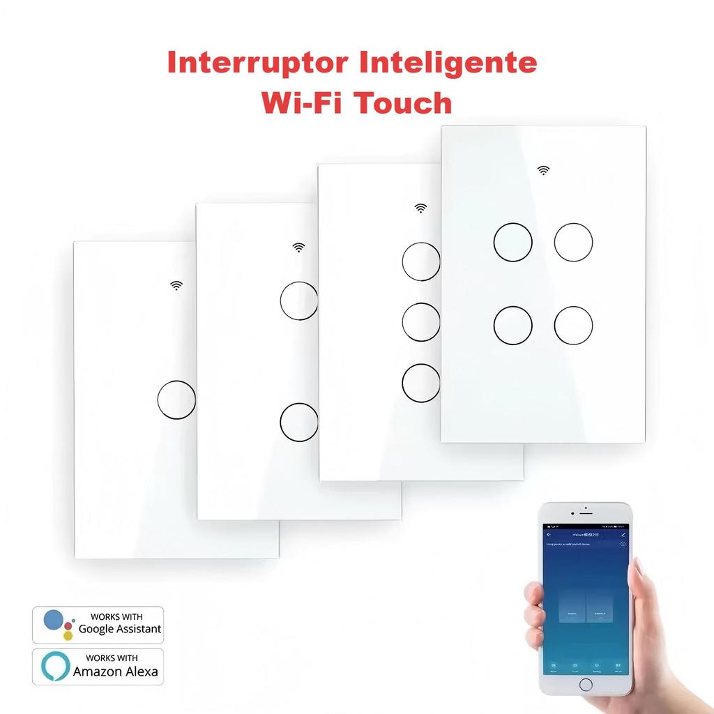 Interruptor Inteligente Touch 1/2/3/4 Botão WiFi 