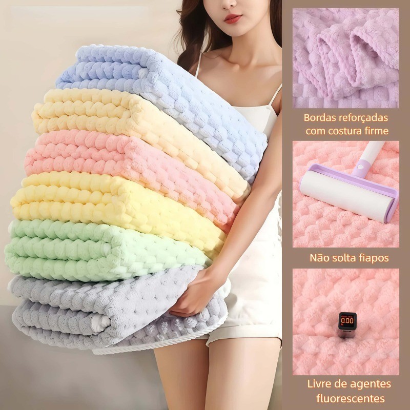 Toalha de Banho Microfibra Coral 70x140cm, Alta Ab