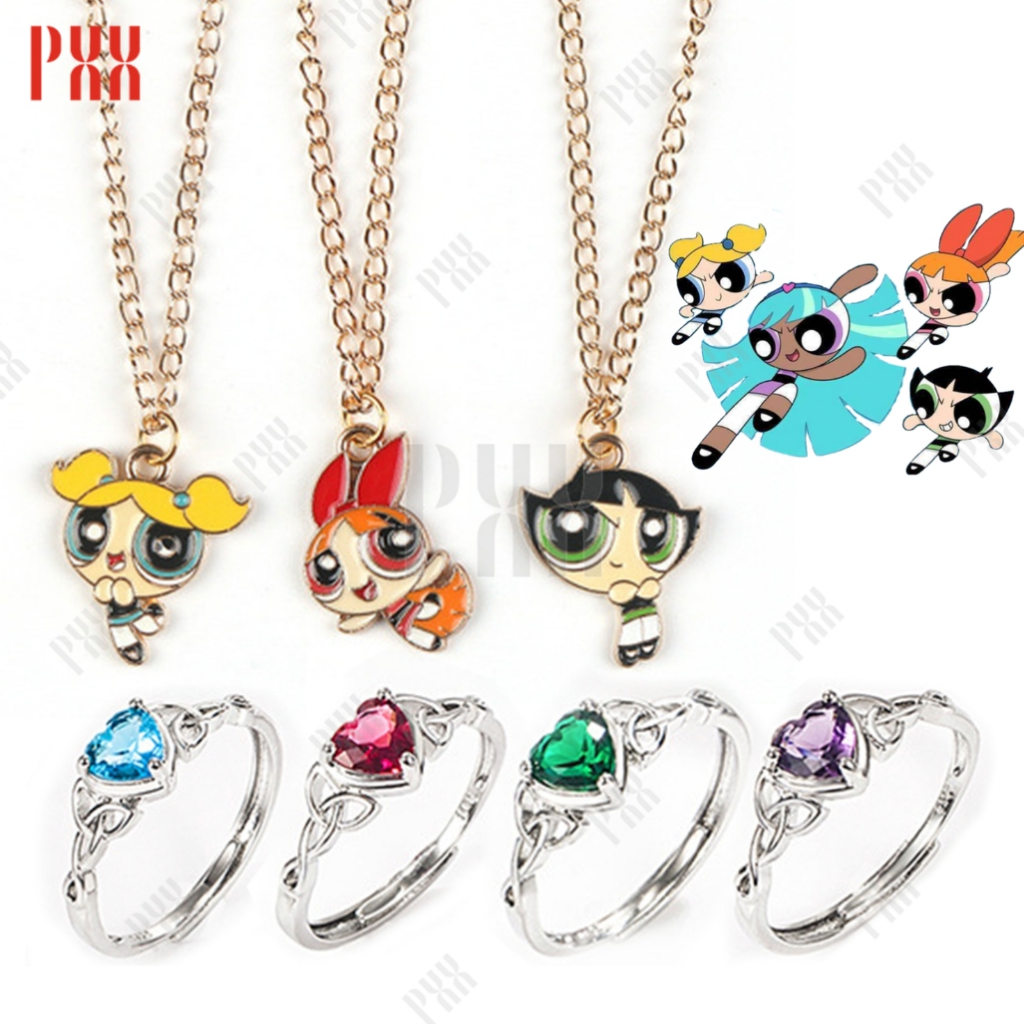 kit anel meninas super poderosas colar das meninas