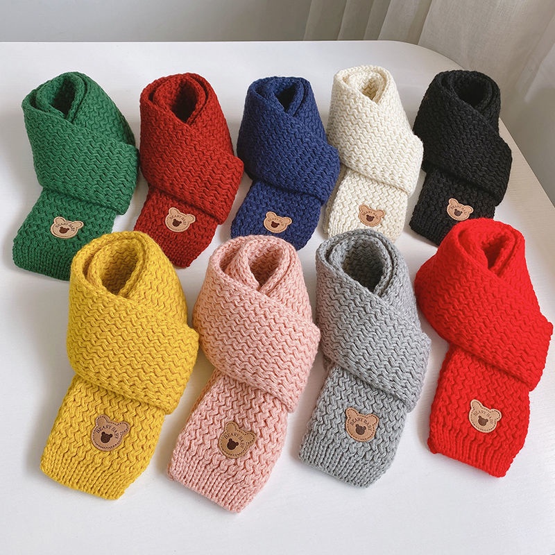 Lovely Knitted Cartoon Bear Baby Scarf Cachecol De