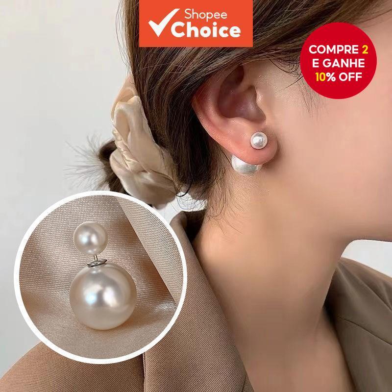 Um par versão coreana um estilo brincos de dupla 