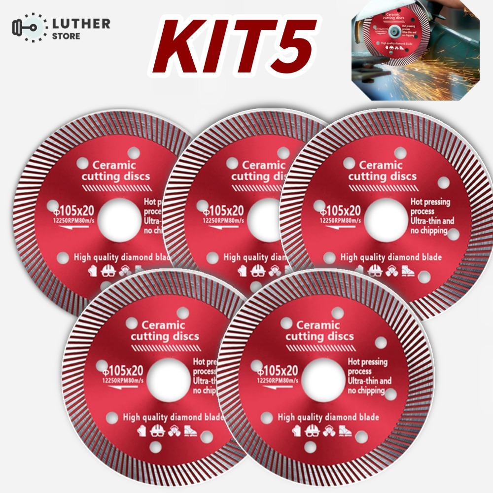 Kit2/3/5 Disco de Corte Diamantado Porcelanato 105