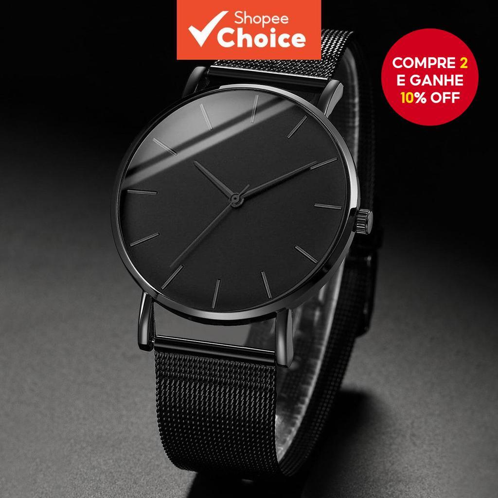Relógio De Negócios Masculino Ultrafino Malha De