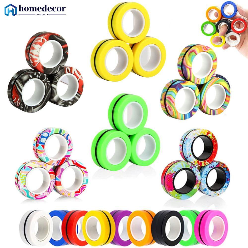 HOMEDECOR Fidget Toys Funny Finger Magnetic Ring S