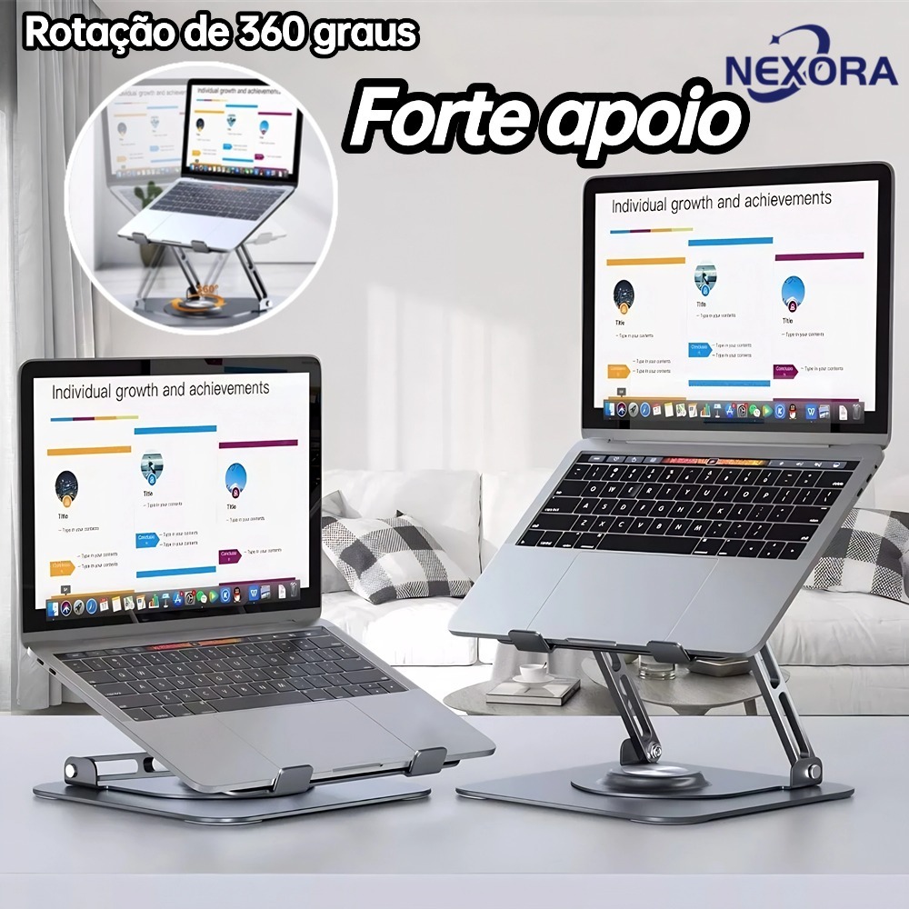 Suporte de Metal Ajustável Para Notebook 10 Ate 1