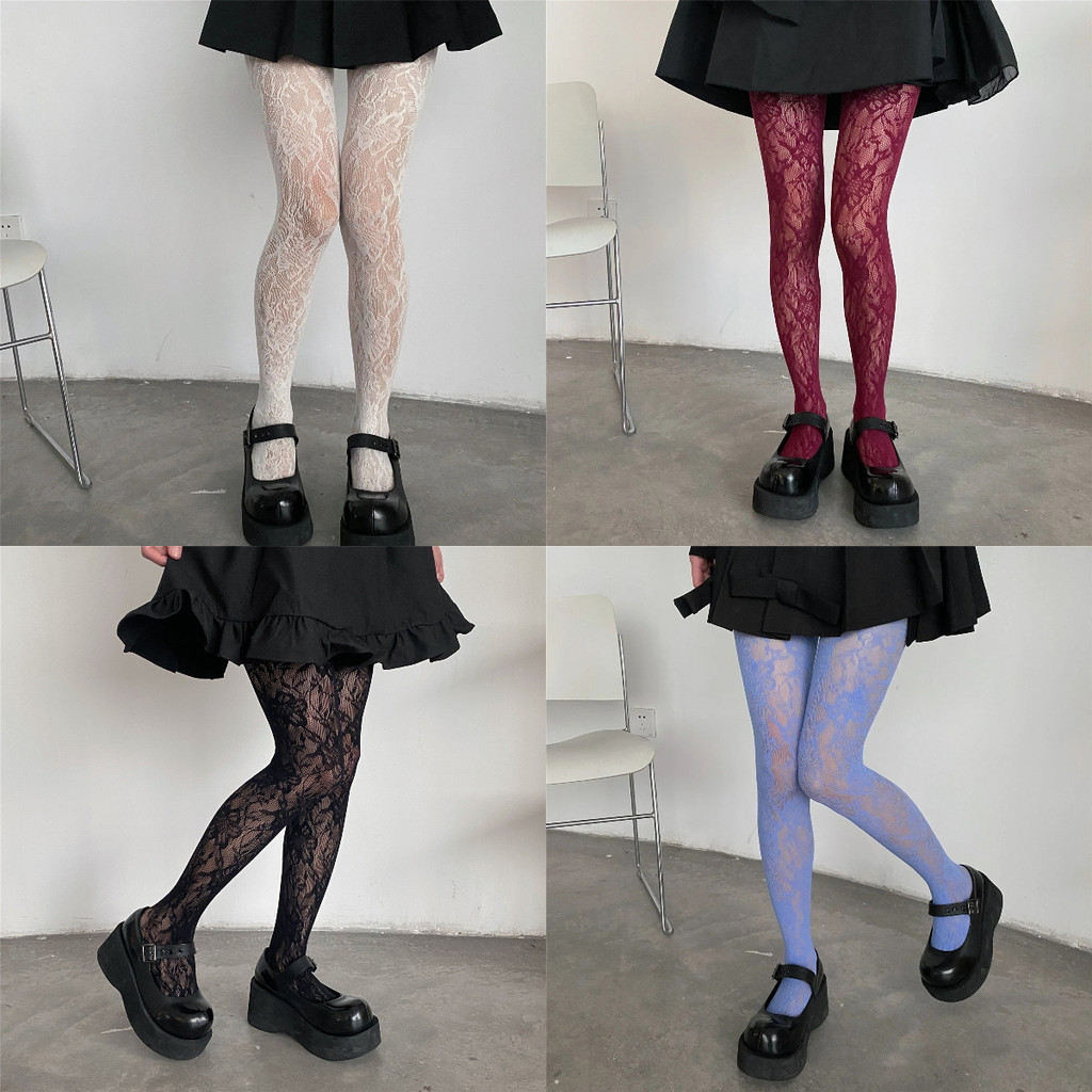 Estilo Punk Fishnet Meia-Calça Doce Menina Collan