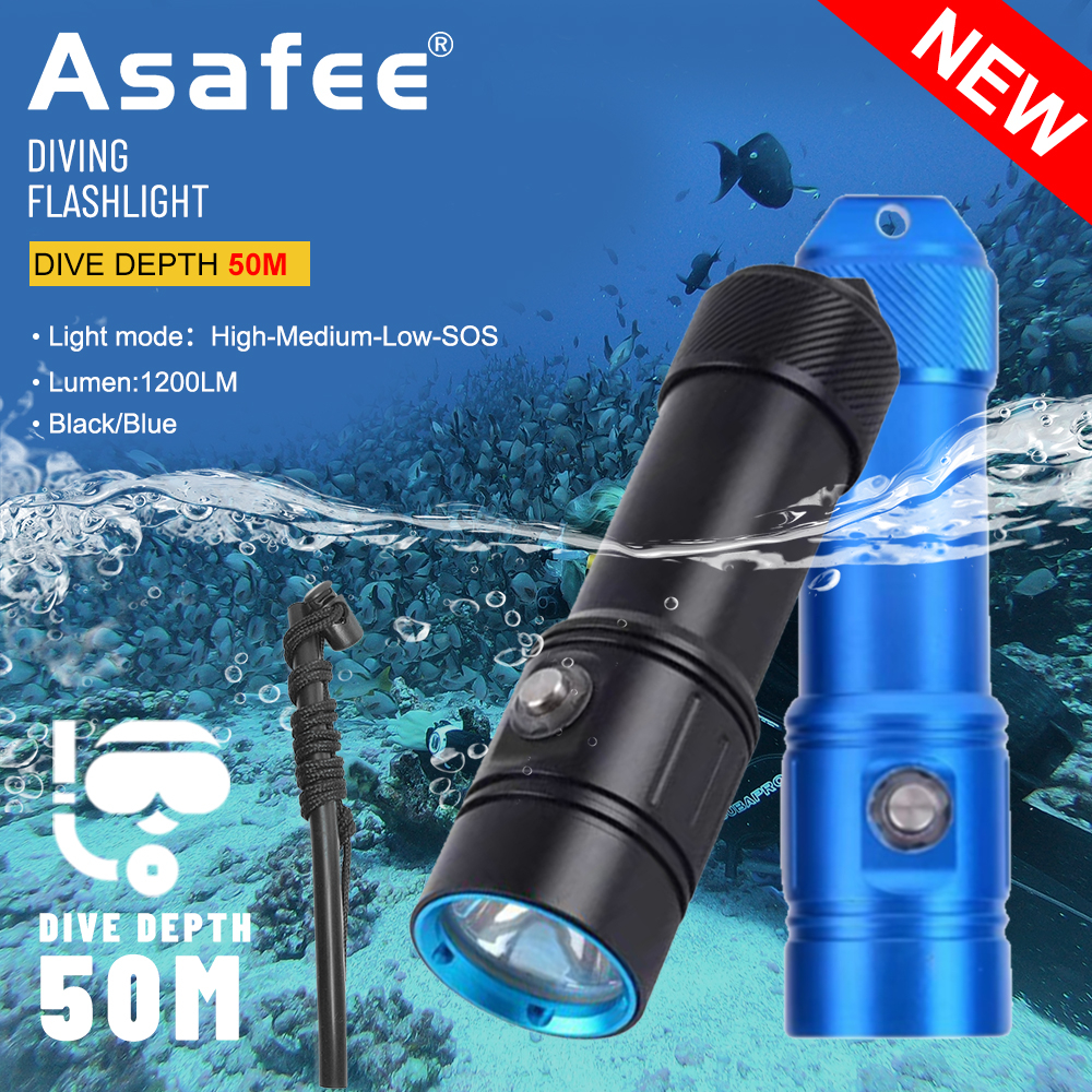 Asafee AF17D Lanterna De Mergulho Tocha XM-L2 LED 