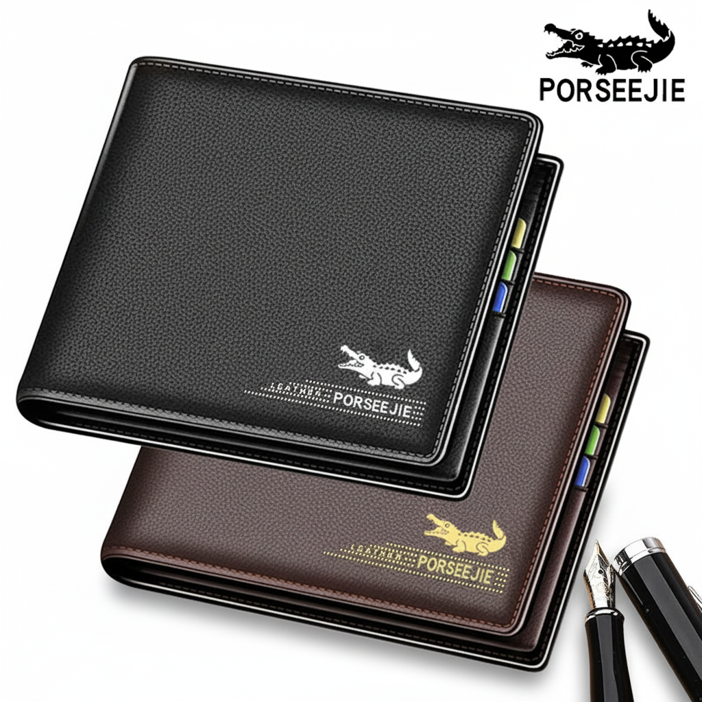 Carteira De Couro Fina Masculina-Porta-Cartões El