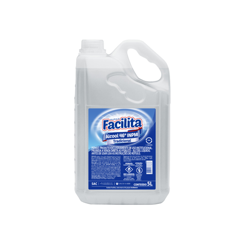 Álcool Líquido 46,2° Tradicional 5L Facilita