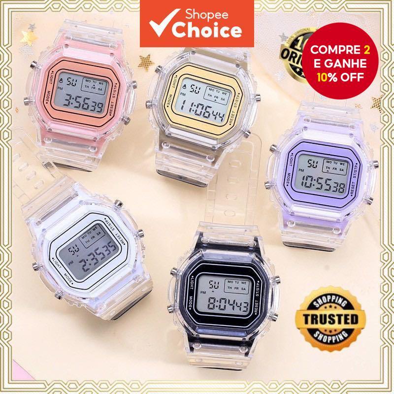 Estilo Eletrônico Transparente Do Ins Relógio Qu