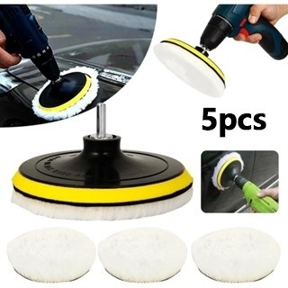 [5 Peças] Kit Polimento Adaptador+ Disco Furadeir