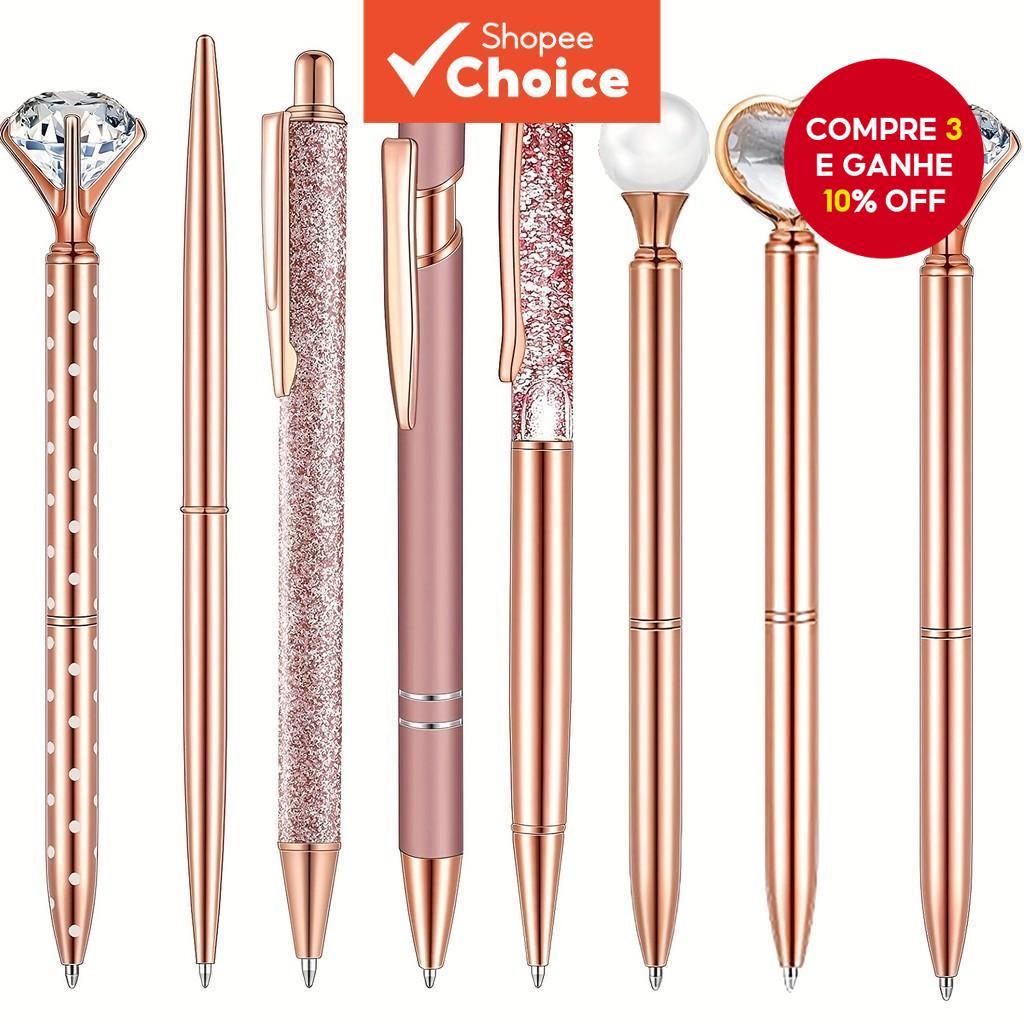Conjunto De Canetas Esferográficas Com Glitter Em