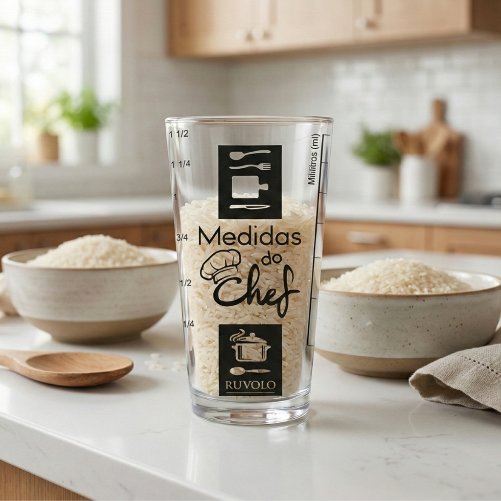 Copo Medidor Vidro Mix Medidas Cozinha Chef Multiu