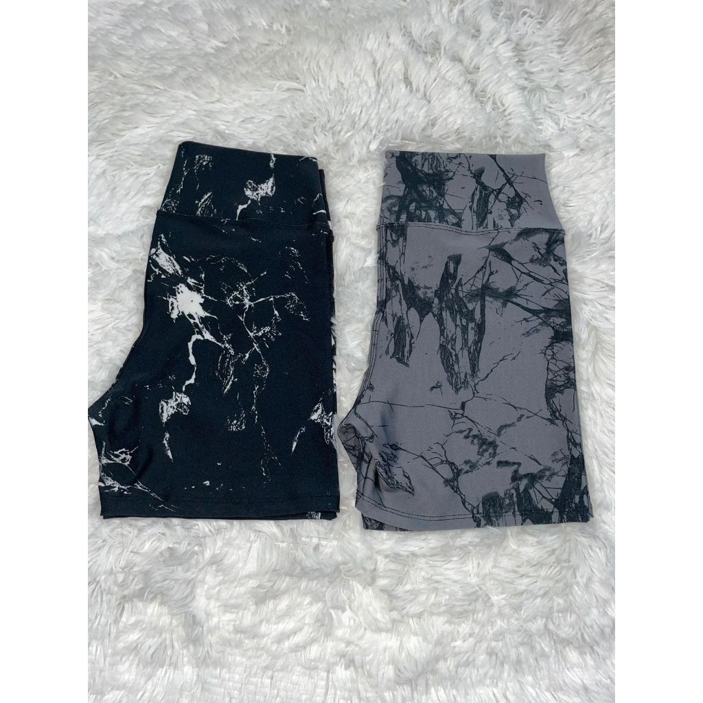 Kit 2 Shorts Fitness Marmorizado Roupa Academia Ci