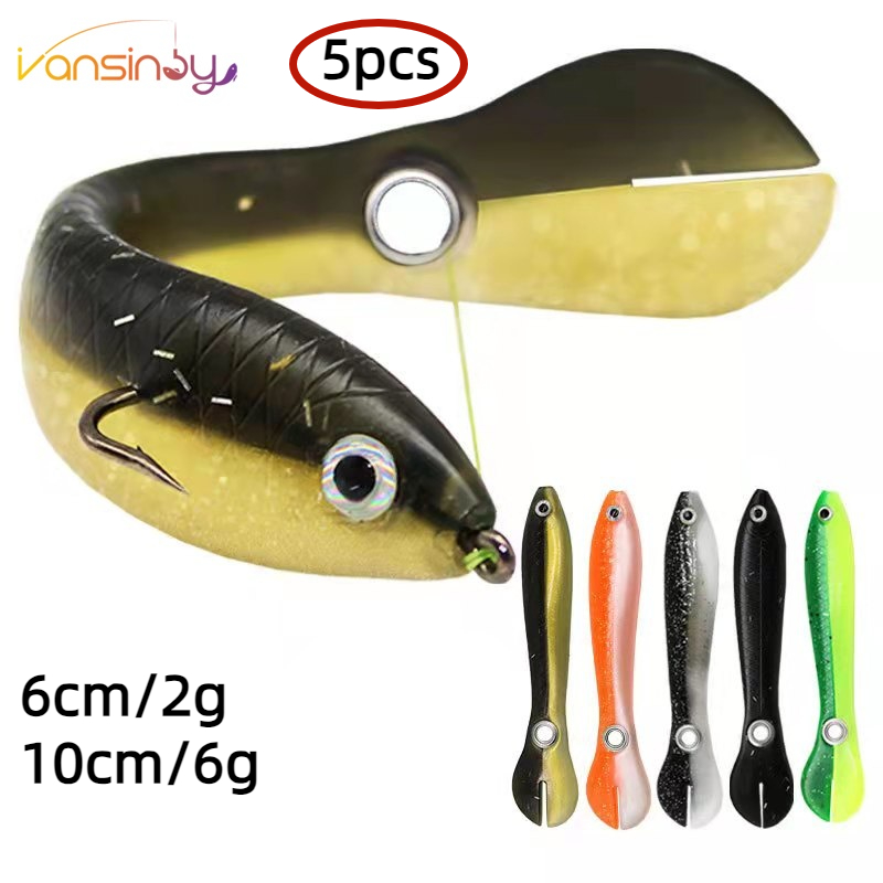 5pcs Iscas Plásticas De Isca Macia De Pesca 2g/6g