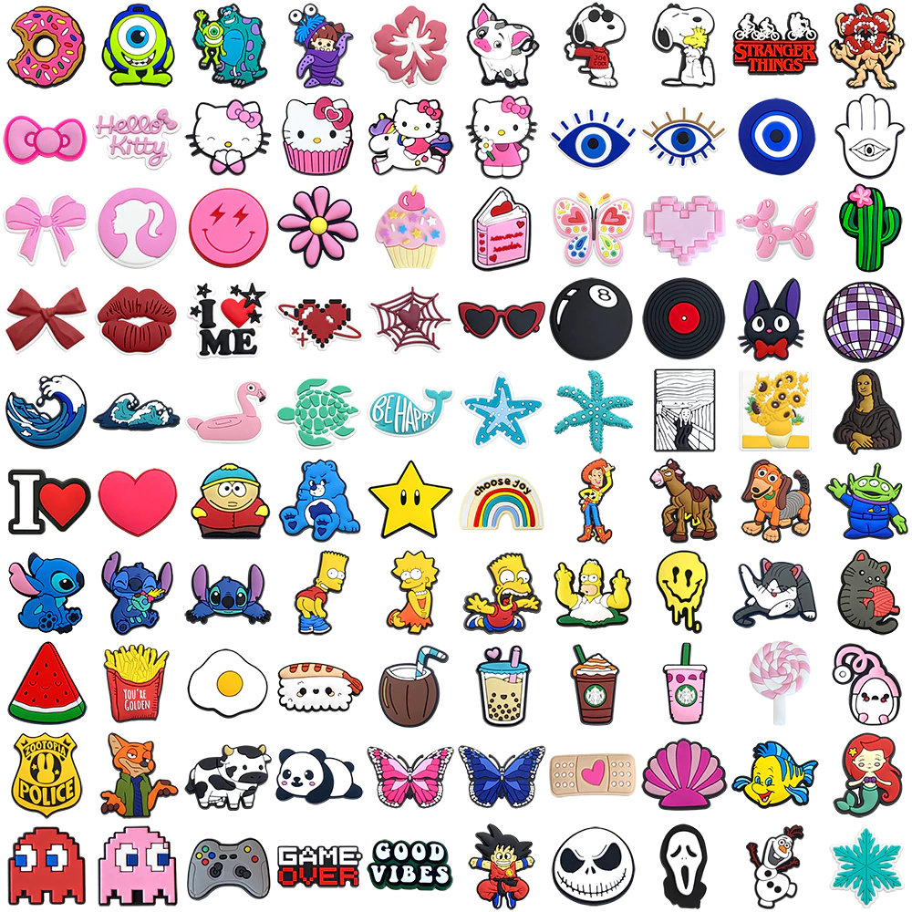 100 Estilos Diferentes Sapatos Encantos DIY Tamanc