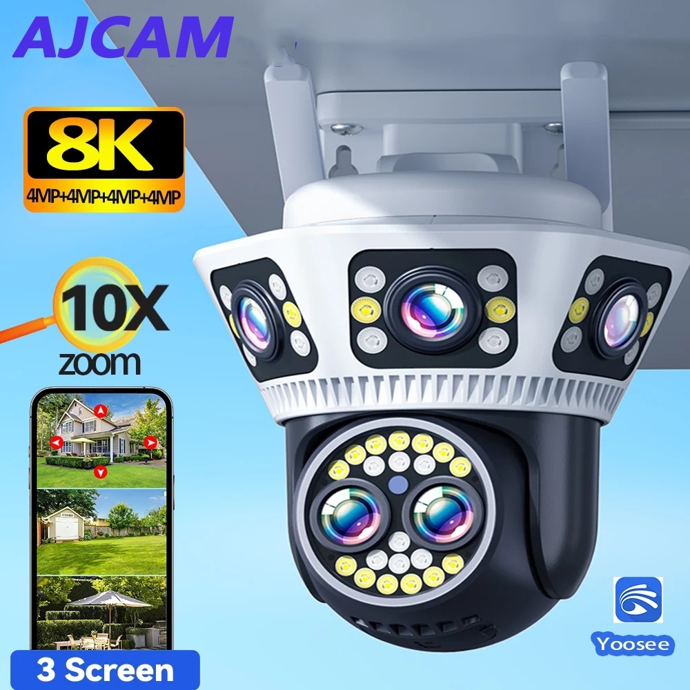 Nova Câmera Wi-Fi 8K Ao Ar Livre Zoom 10X Três T