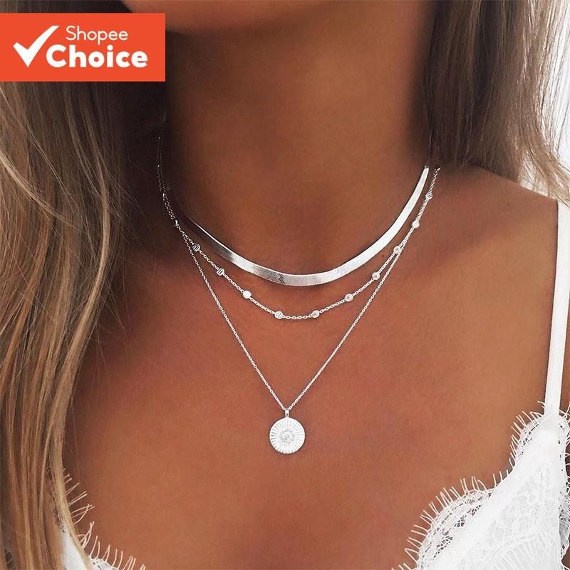 Colar Feminino Em Camadas Da Moda , Corrente De L�