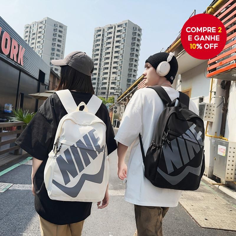 Nova mochila de ombro com estampa de letras da mod