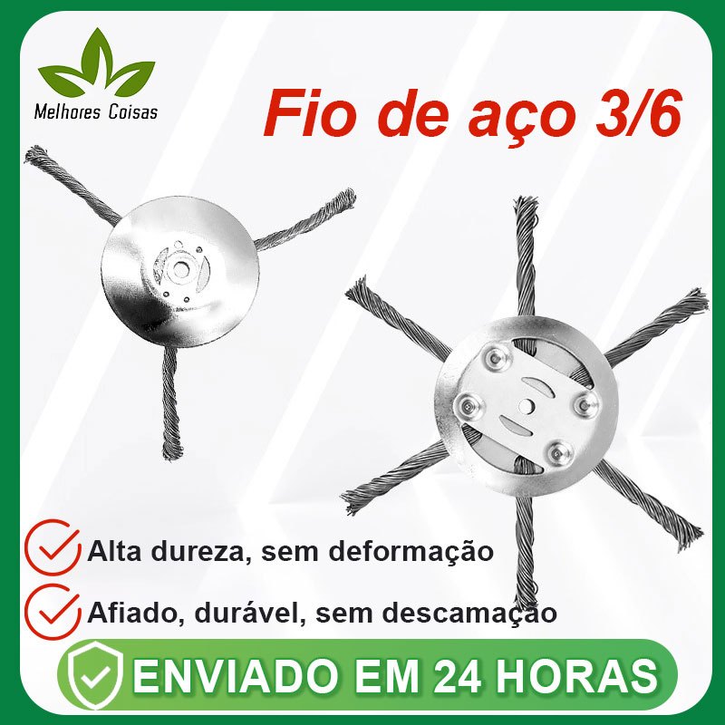 Disco Fio de Aço Escova de Aço 3/6 Lâminas Para