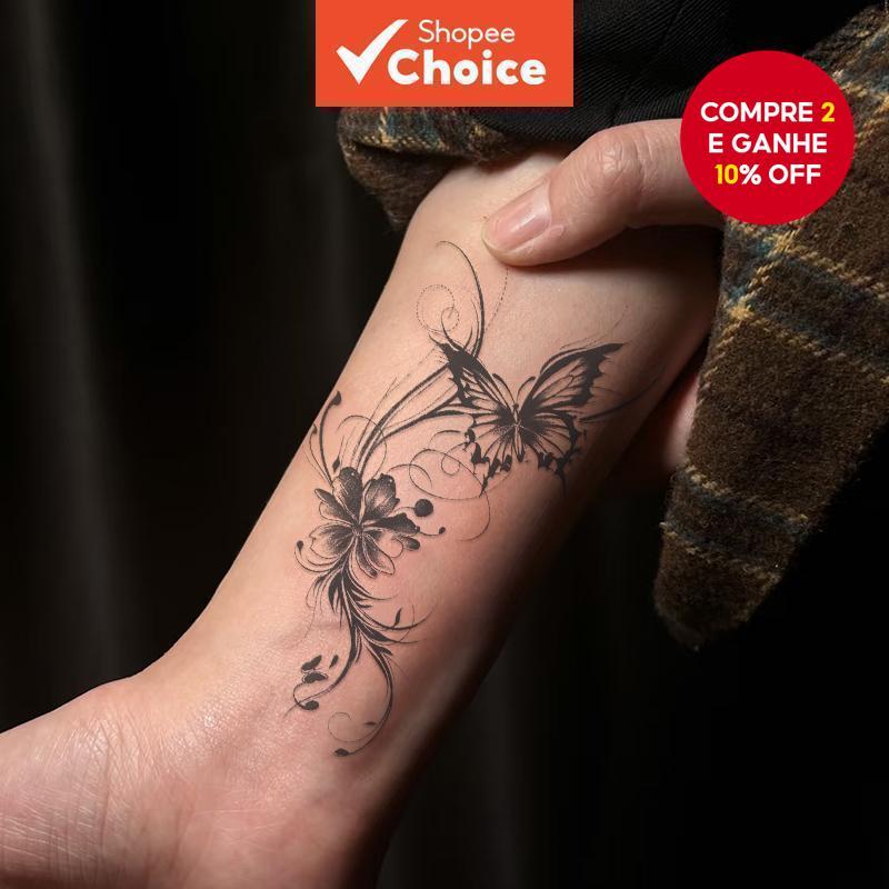 Tatuagem Temporária-Adesivo Com Design De Borbole
