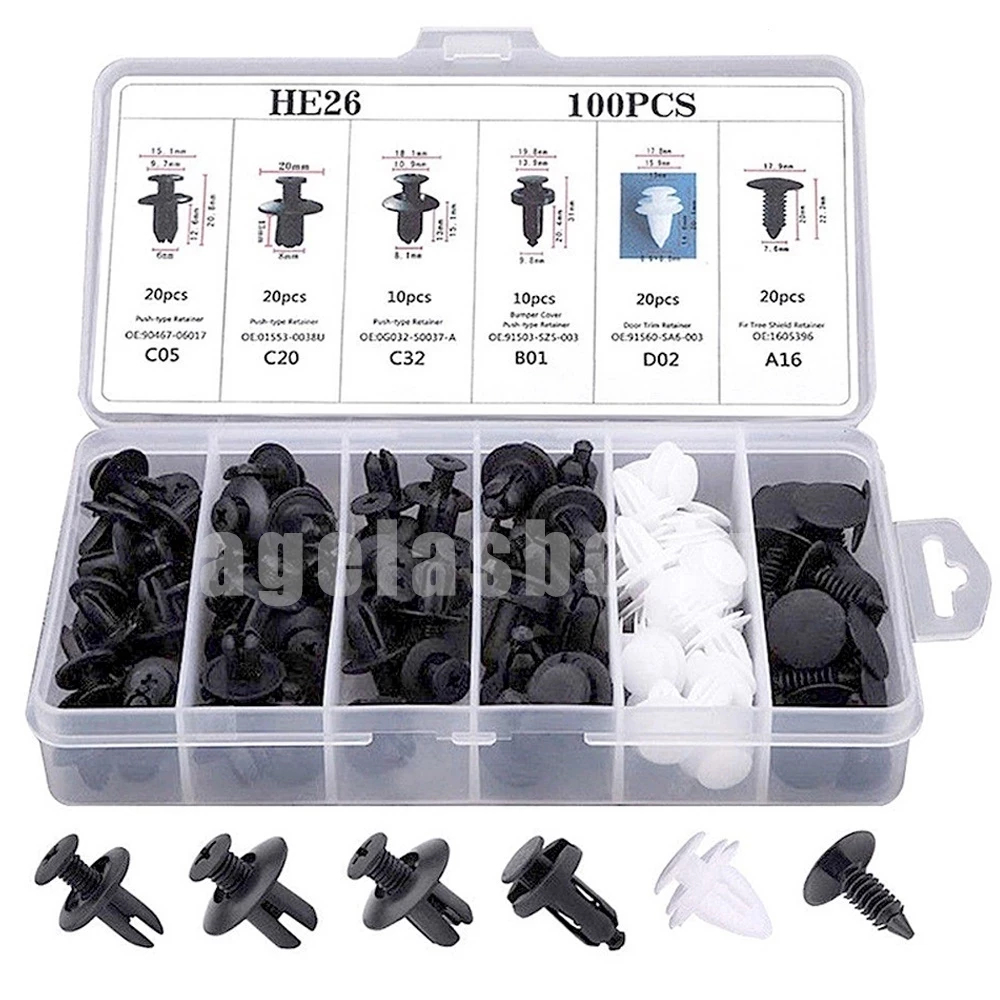 100 Peças Prendedor Híbrido De Clipes De Fixaç�