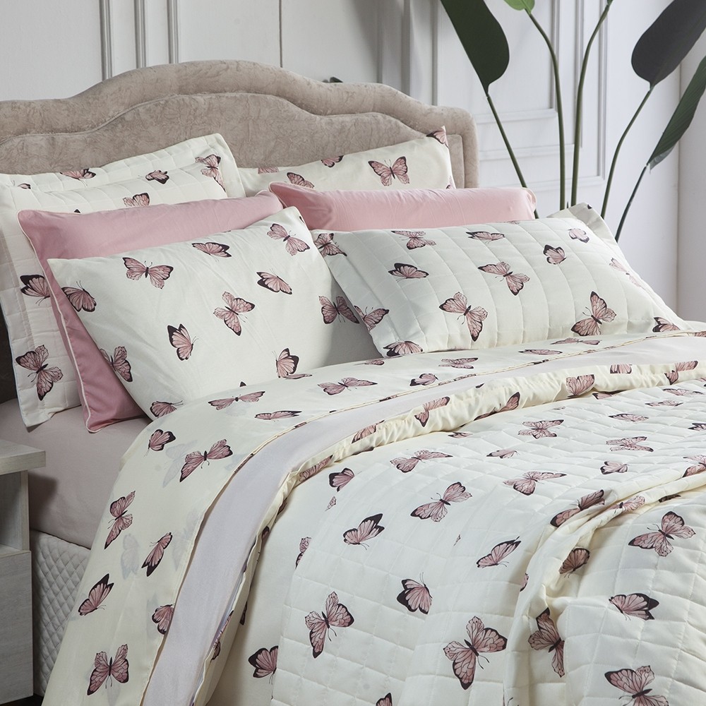 Cobre Leito 3 Peças Borboletas Estrela Várias Es