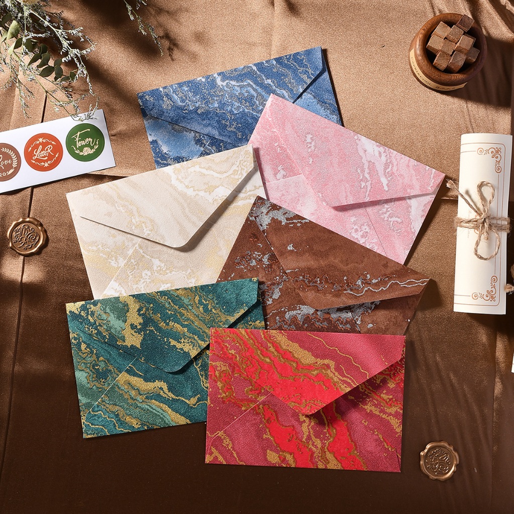 Envelope dourado carta conjunto de papel canal est