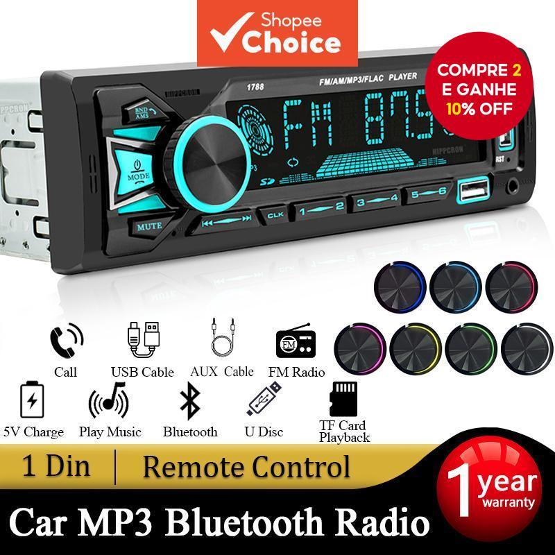 SINOVCLE Rádio Para Carro 1din Srereo Bluetooth M