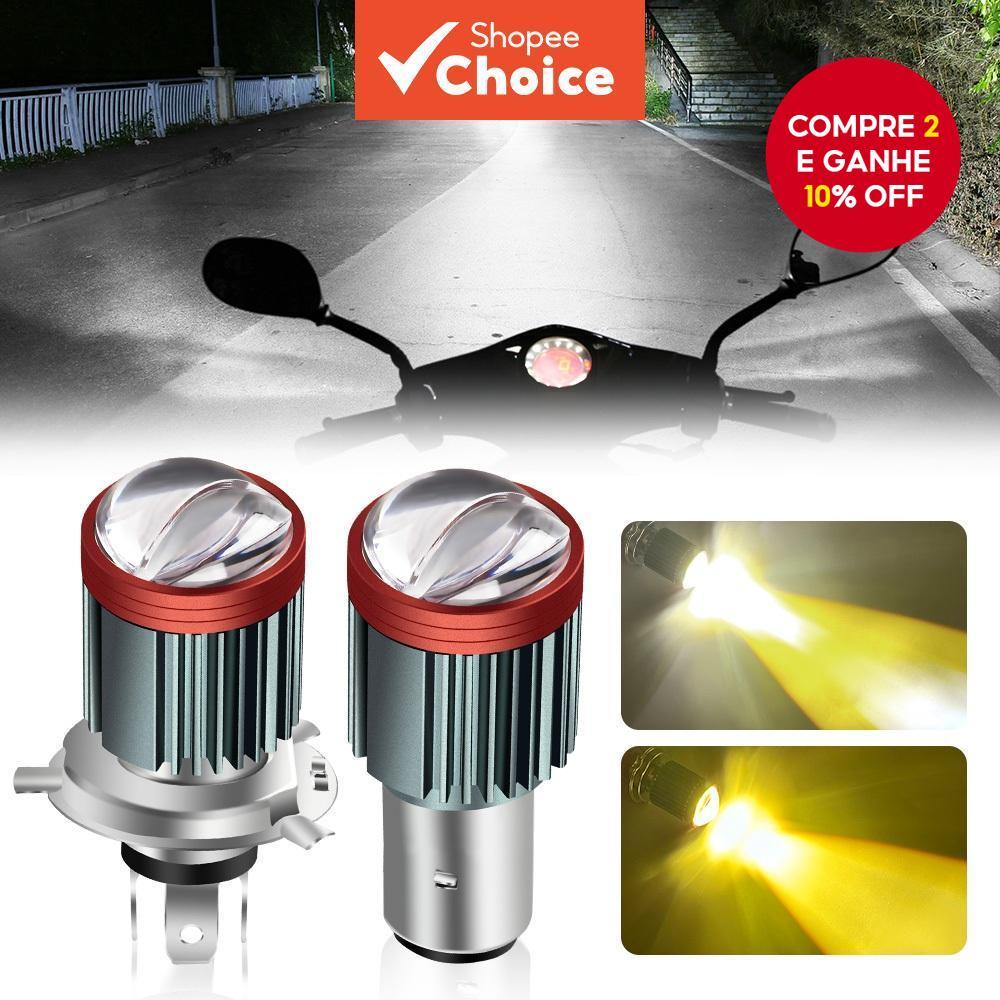1 Peça Farol De Motocicleta H4 BA20D 20W Feixe Al