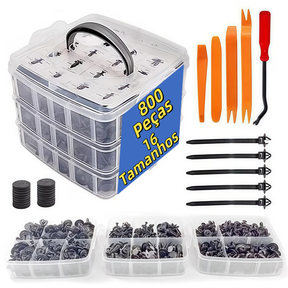 Kit Peças Presilhas Grampo Automotiva Universal  