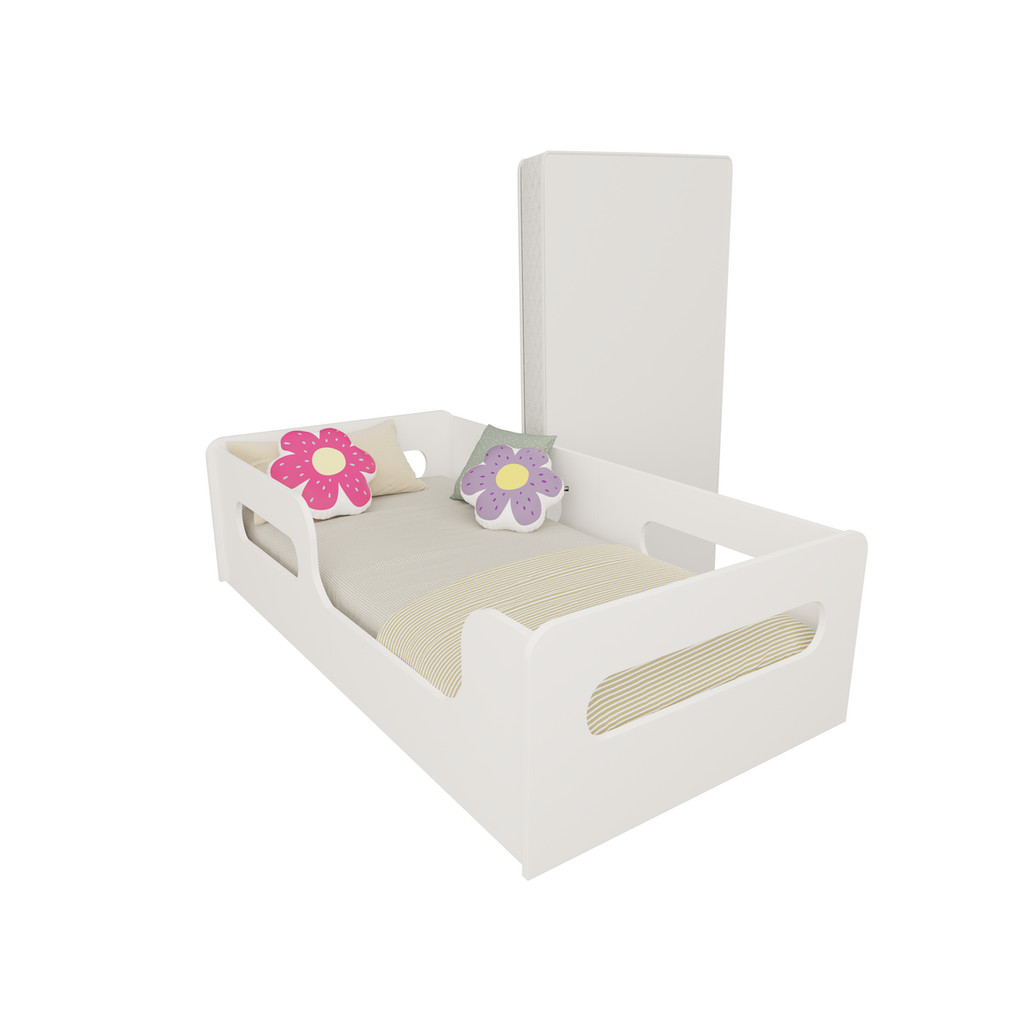 Cama Infantil Montessoriana Com Colchão Proteçã