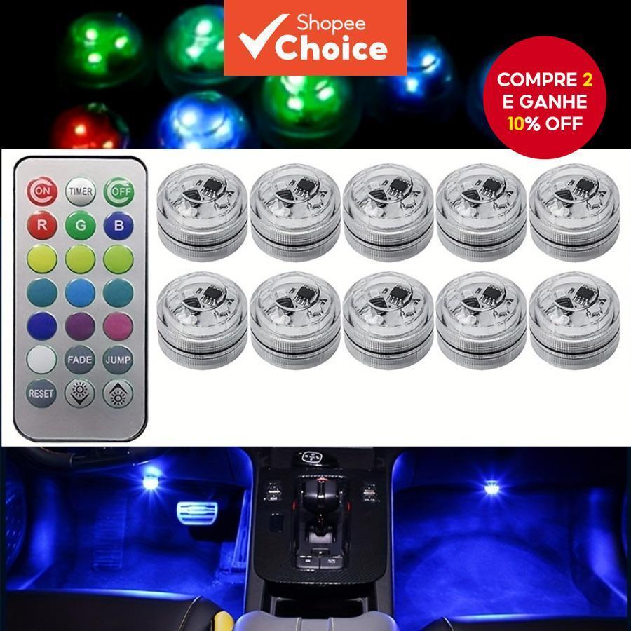 Adesivo Sem Fio LED Luz Ambiente Interior Do Carro