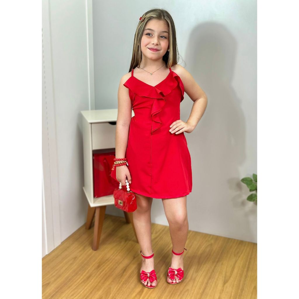 MACAQUINHO BABADO INFANTIL SHORT SAIA TECIDO CREPI