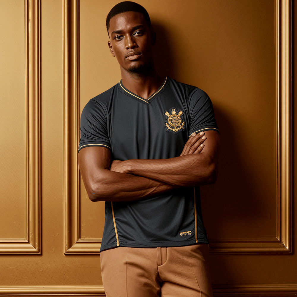 Camisa Corinthians Gold Elegância do Timão Mascu