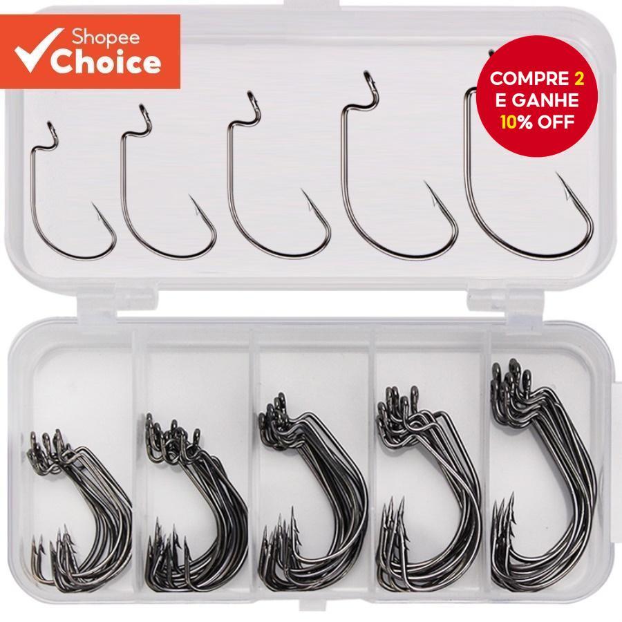 Ganchos De Pesca De Aço De Alto Carbono-Tamanhos 