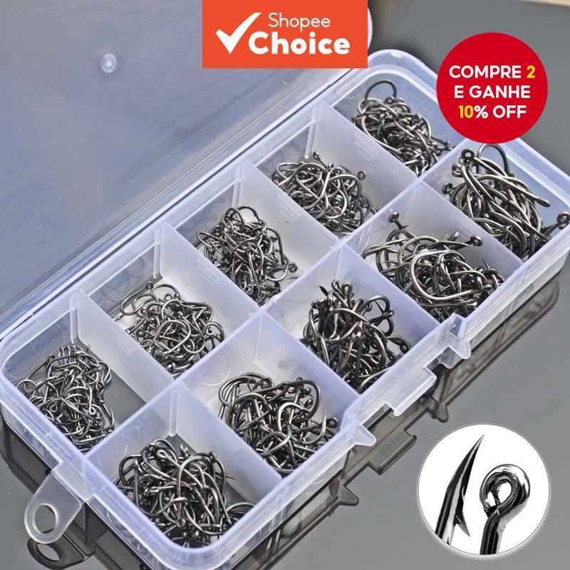 Ganchos De Pesca De Aço De Alto Carbono 100-600pc