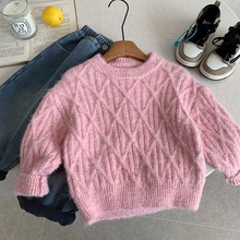 Outono inverno camisola crianças engrossado camis