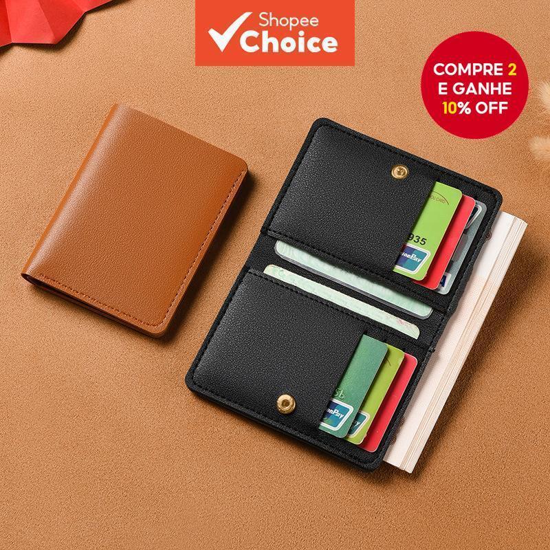 Chique Mini Porta-Cartões De Couro PU Dobrável C