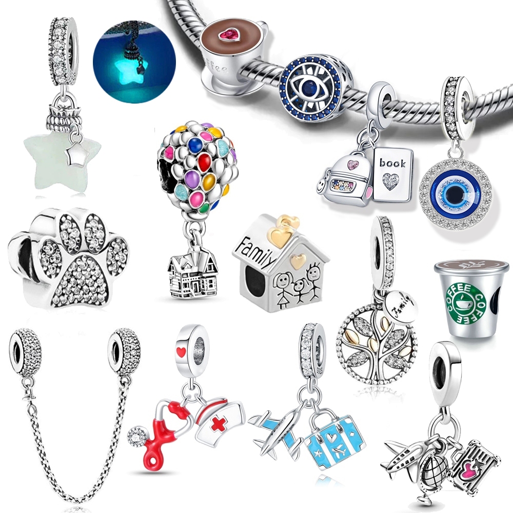 Berloque Prata 925 Jóias Cão Pendente Charme Bal