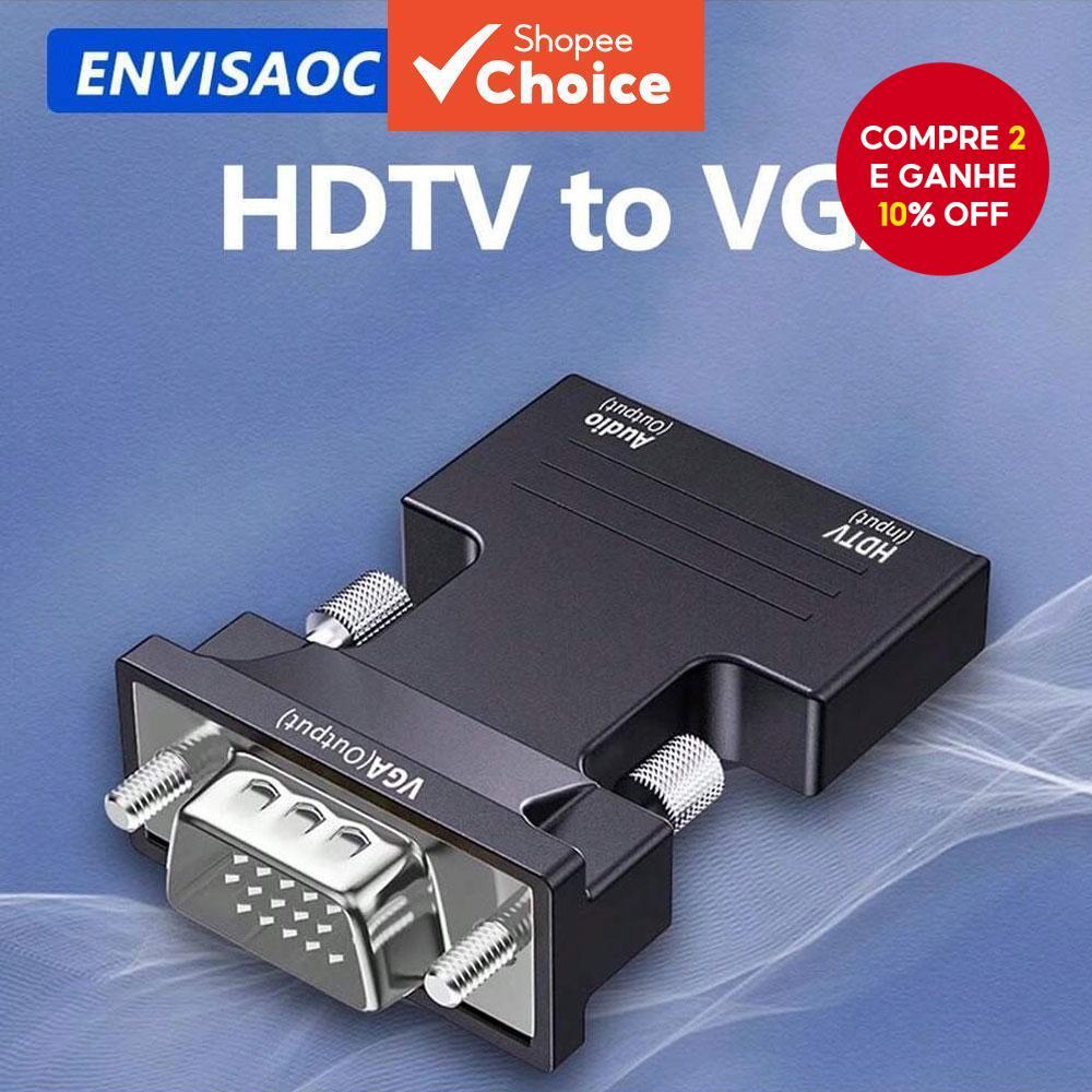 Conversor HDMI Para VGA 1080P Com Entrada De Áudi