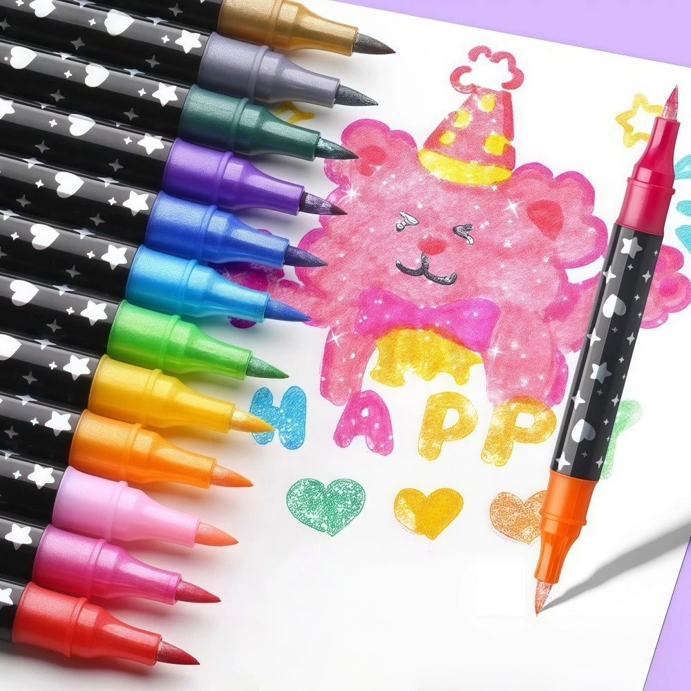 Caneta Marcadora acrílica Glitter Metalizada Pont